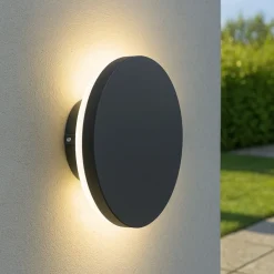 Applique Da Esterno-Selezionato da Mazzolaluce Applique cerchio per esterno antracite led 9,5w 3000k