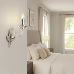 Applique Camera Da Letto-Ondaluce Applique classica per camera da letto ravel 1 luce vetro trasperente cromo