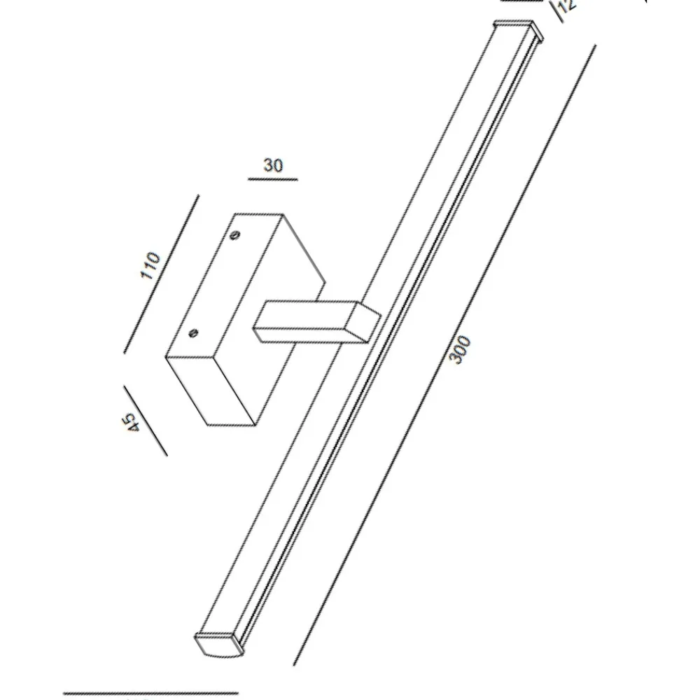 Applique Da Bagno-Fabas Luce Applique 30cm cromato per specchio da bagno led 6w 3000k