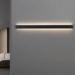 Applique Da Parete-Selezionato da Mazzolaluce Applique 90cm moderna led 36w 3000k rettangolare nero