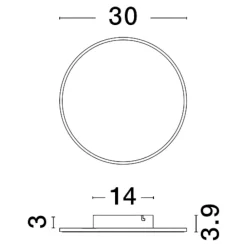 Applique Da Parete-Selezionato da Mazzolaluce Applique 30cm moderna tonda disco bianco led 20w 3000k