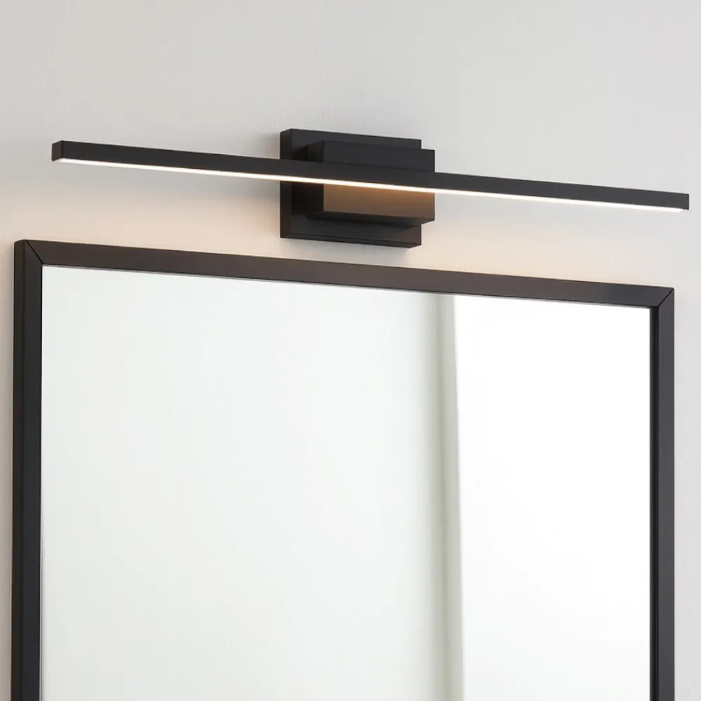 Applique Da Bagno-Selezionato da Mazzolaluce Applique 90 cm per specchio da bagno nero