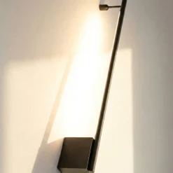 Applique Da Parete-Selezionato da Mazzolaluce Applique 120cm sporgenza 9cm bacchetta nera led 20w 3000k moderna