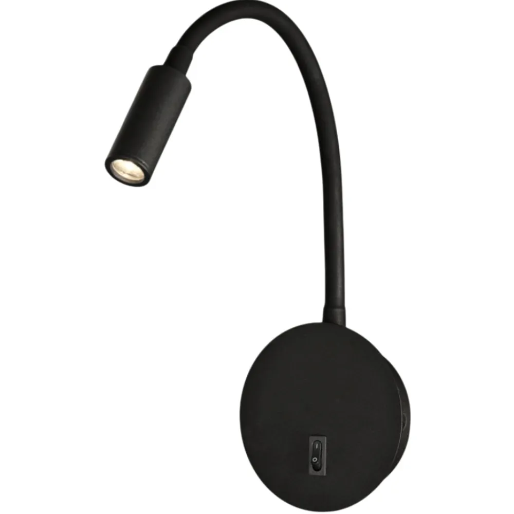 Applique Camera Da Letto-Selezionato da Mazzolaluce Applique comodino camera da letto led 3w 3000k nero luce orientabile