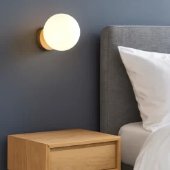 Applique Camera Da Letto-Ondaluce Applique comodino camera da letto pallina oro sfera vetro
