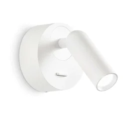 Applique Camera Da Letto-Ideal Lux Applique comodino camera da letto bean ap round led 3w 3000k bianco orientabile