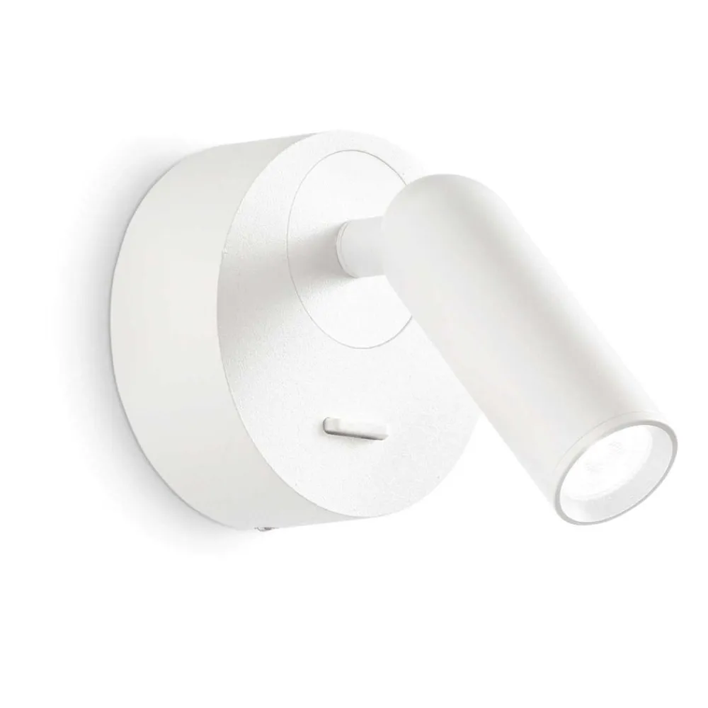 Applique Camera Da Letto-Ideal Lux Applique comodino camera da letto bean ap round led 3w 3000k bianco orientabile
