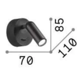 Applique Camera Da Letto-Ideal Lux Applique comodino camera da letto bean ap round led 3w 3000k bianco orientabile