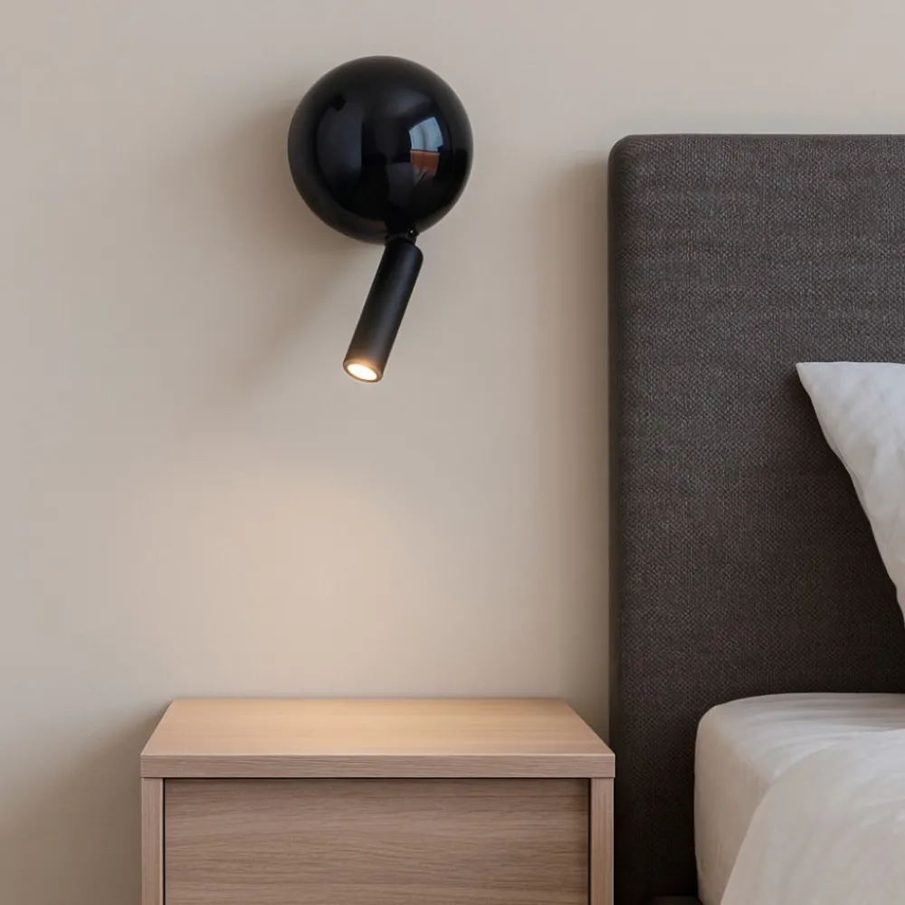 Applique Camera Da Letto-Selezionato da Mazzolaluce Applique comodino per camera da letto nero orientabile moderna