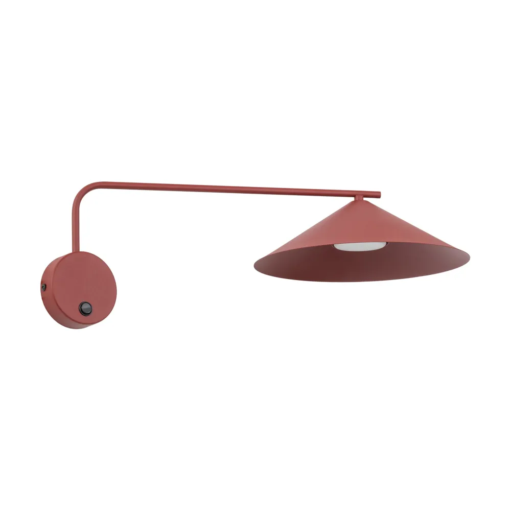 Applique Da Parete-Selezionato da Mazzolaluce Applique con braccio lungo orientabile rosso per illuminazione tavolo