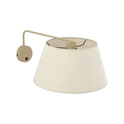 Applique Camera Da Letto-Selezionato da Mazzolaluce Applique con braccio orientabile beige in tessuto per comodino camera da letto