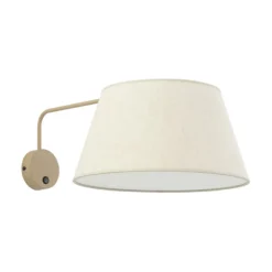 Applique Camera Da Letto-Selezionato da Mazzolaluce Applique con braccio orientabile beige in tessuto per comodino camera da letto