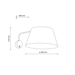 Applique Camera Da Letto-Selezionato da Mazzolaluce Applique con braccio orientabile beige in tessuto per comodino camera da letto