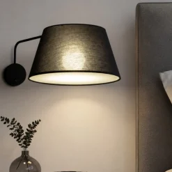 Applique Camera Da Letto-Selezionato da Mazzolaluce Applique con braccio orientabile nero per comodino camera da letto
