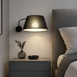 Applique Camera Da Letto-Selezionato da Mazzolaluce Applique con braccio orientabile nero per comodino camera da letto