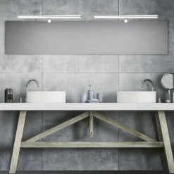 Applique Da Bagno-Selezionato da Mazzolaluce Applique con clip per specchio bagno 63cm cromo 18w 3000k