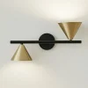 Applique Da Parete-Selezionato da Mazzolaluce Applique con faretti colore nero e oro