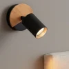 Applique Camera Da Letto-Selezionato da Mazzolaluce Applique con faretto nero legno orientabile per comodino