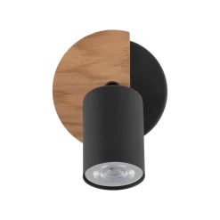 Applique Camera Da Letto-Selezionato da Mazzolaluce Applique con faretto nero legno orientabile per comodino
