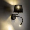 Applique Camera Da Letto-Selezionato da Mazzolaluce Applique con interruttore doppia luce presa usb nero da comodino per camera da letto