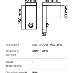 Applique Da Esterno-Selezionato da Mazzolaluce Applique con sensore di movimento per esterno moderna antracite