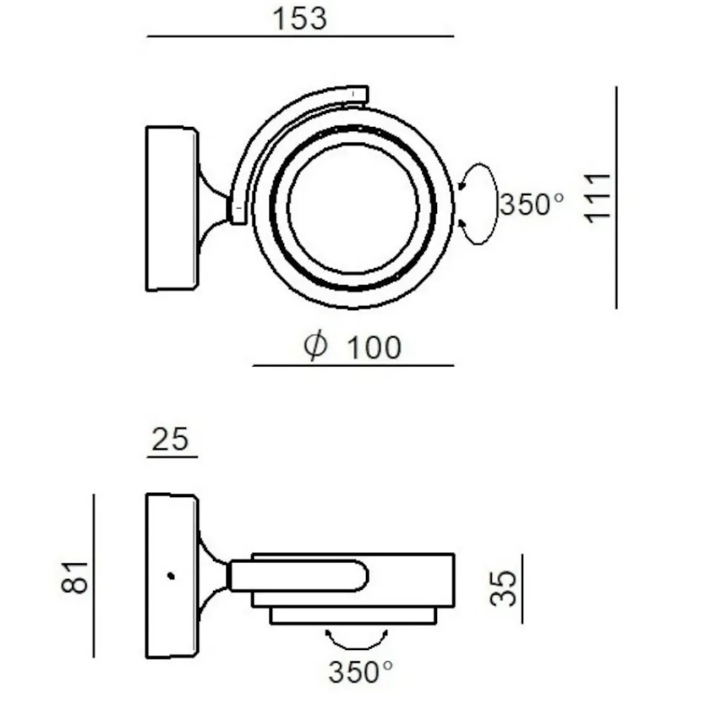 Applique Da Parete-Linea Light Applique con spot led 11w eta bianco orientabile