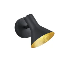 Applique Da Parete-Selezionato da Mazzolaluce Applique con spot orientabile nero oro da parete