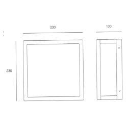 Applique Da Esterno-IsyLuce Applique corten marrone per esterno quadrato quad déco