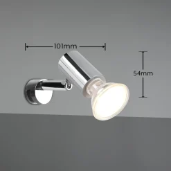 Applique Da Bagno-Selezionato da Mazzolaluce Applique cromo per bagno moderno con luce orientabile
