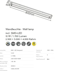 Applique Da Bagno-Selezionato da Mazzolaluce Applique cromo per bagno orientabile led 15w 3000k 4000k dimmerabile