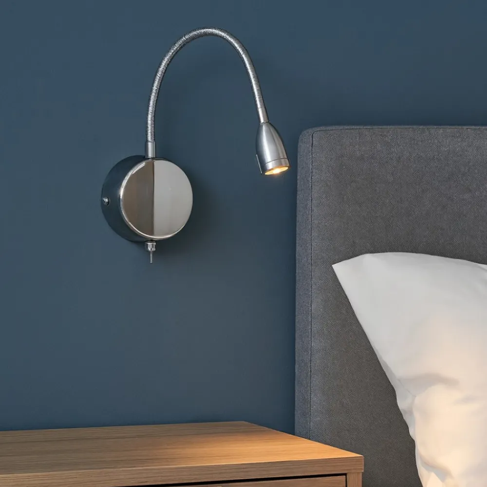 Applique Camera Da Letto-Selezionato da Mazzolaluce Applique cromo per comodini camera da letto orientabile con interruttore