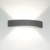 Applique Da Parete-Linea Light Applique cruve led 15w 3000k grigio cemento moderna