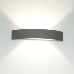 Applique Da Parete-Linea Light Applique cruve led 15w 3000k grigio cemento moderna