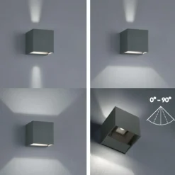 Applique Da Esterno-Selezionato da Mazzolaluce Applique cubo da esterno antracite moderna led 6w 3000k anti corrosione