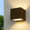 Applique Da Esterno-Selezionato da Mazzolaluce Applique cubo da esterno marrone moderno led 12w 4000k ip65