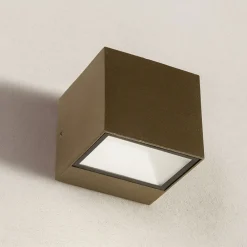 Applique Da Esterno-Selezionato da Mazzolaluce Applique cubo da esterno marrone moderno led 12w 4000k ip65
