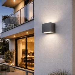 Applique Da Esterno-Perenz Illuminazione Applique cubo da esterno perenz spot antracite led 3000k ip65