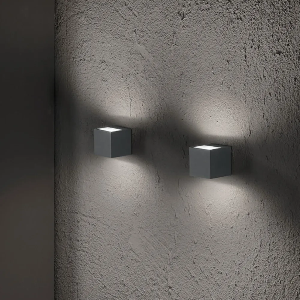 Applique Da Esterno-Perenz Illuminazione Applique cubo da esterno perenz spot antracite led 3000k ip65