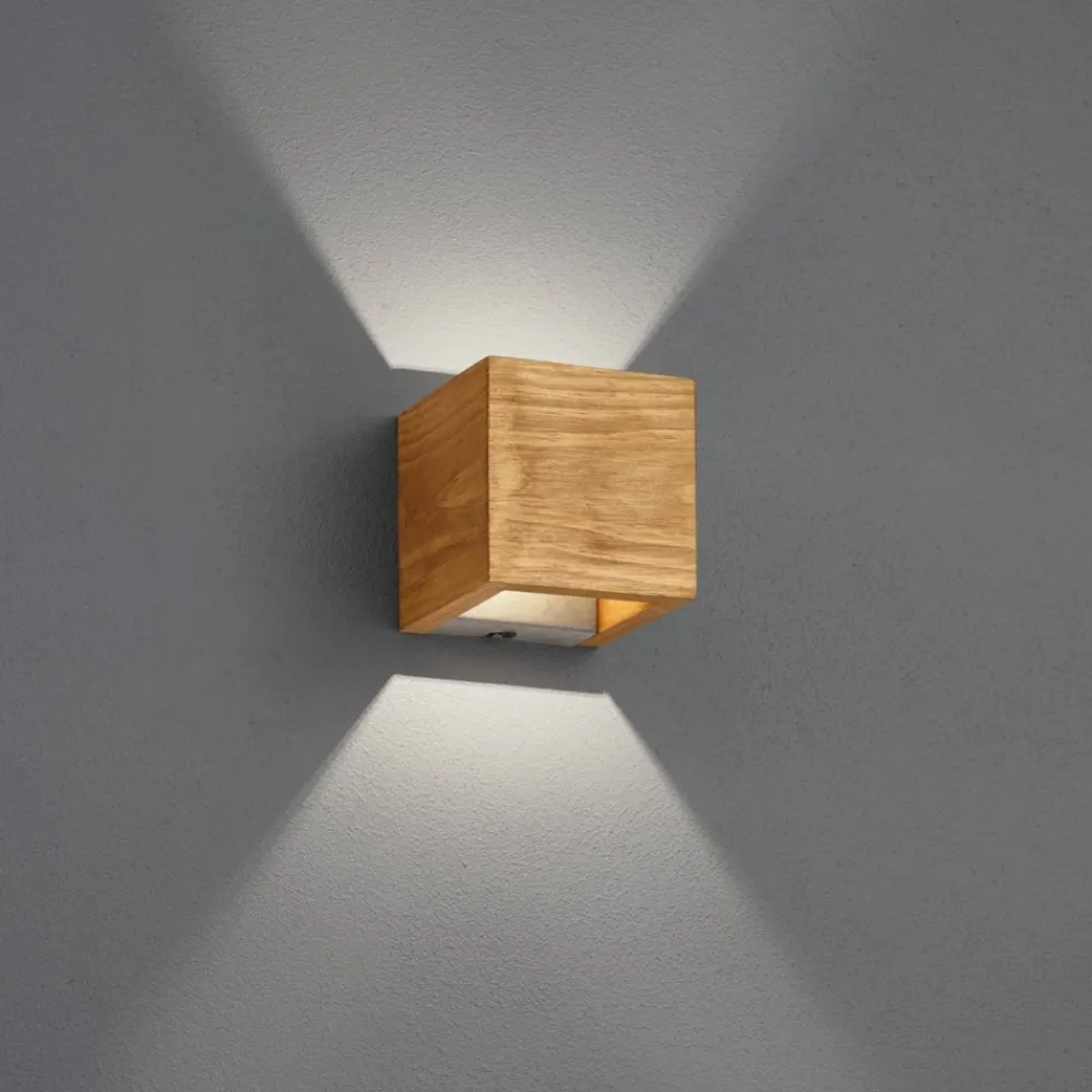 Applique Da Parete-Selezionato da Mazzolaluce Applique cubo da parete in legno led 4w 3000k dimmerabile