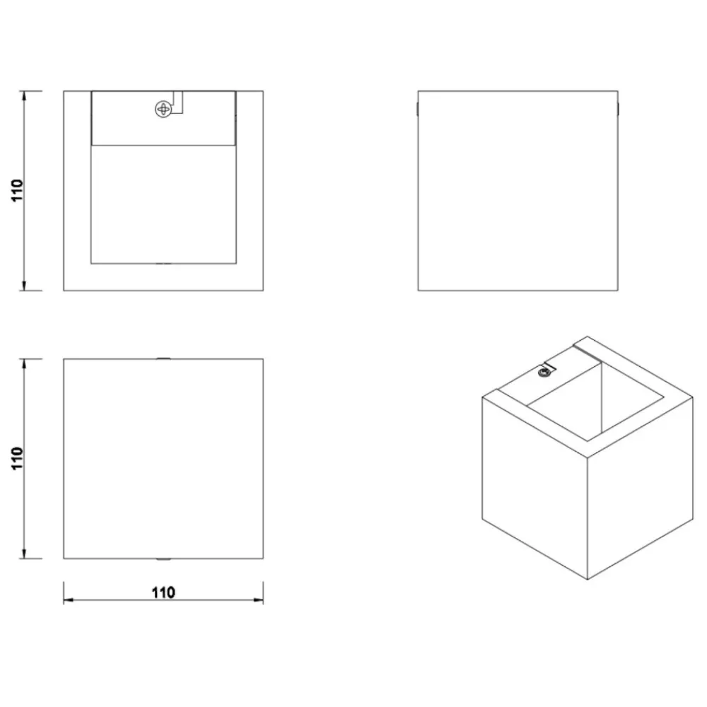 Applique Da Parete-Selezionato da Mazzolaluce Applique cubo da parete in legno led 4w 3000k dimmerabile