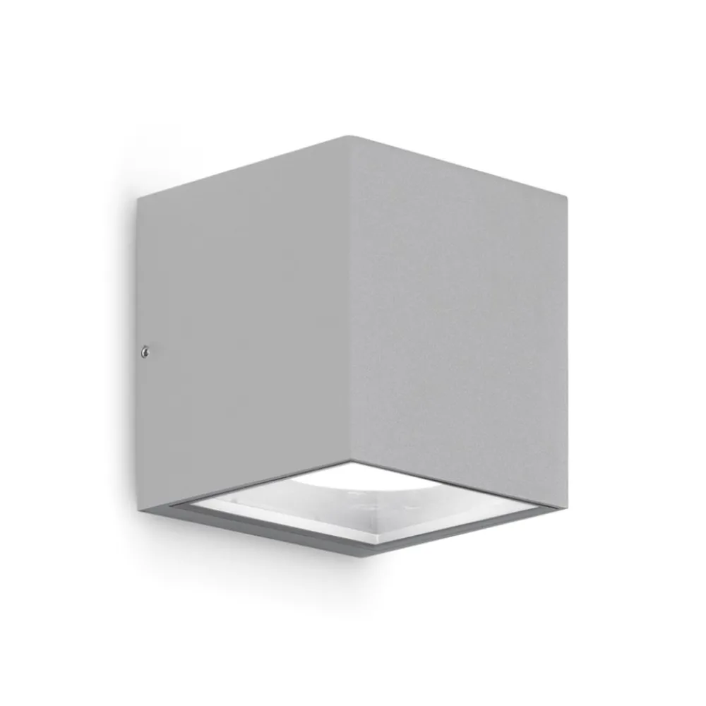 Applique Da Esterno-Gea Luce Applique cubo apo da esterno grigio