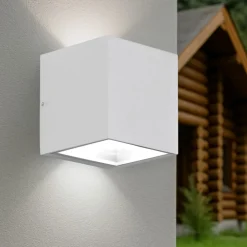 Applique Da Esterno-Gea Luce Applique cubo apo da esterno grigio
