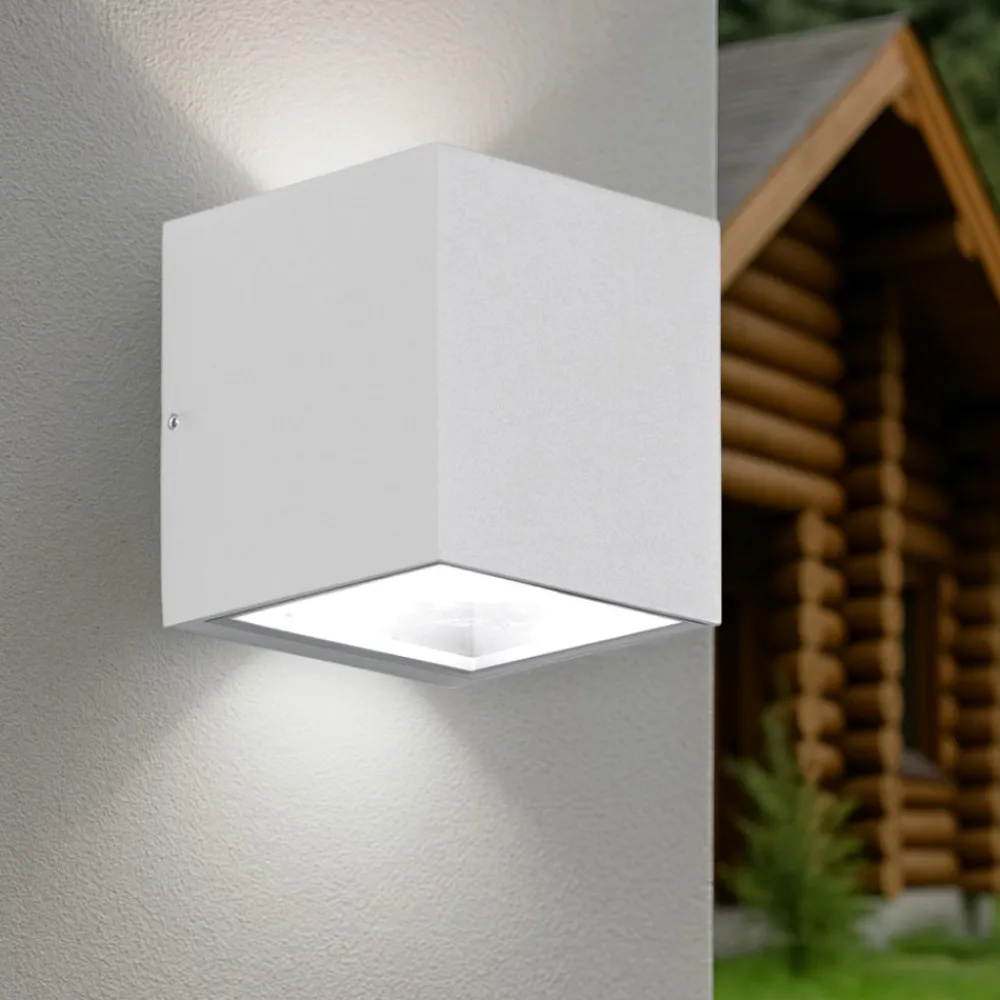 Applique Da Esterno-Gea Luce Applique cubo apo da esterno grigio