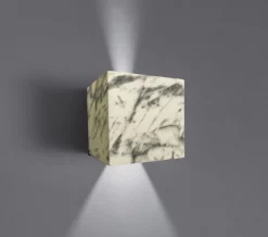 Applique Da Parete-Selezionato da Mazzolaluce Applique cubo led 13w 3000k effetto marmo bianco fp