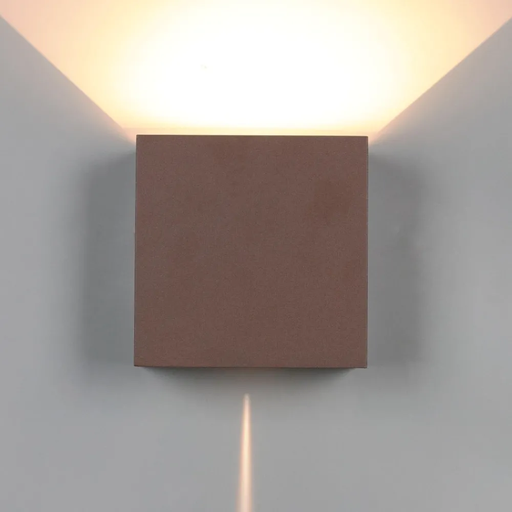 Applique Da Esterno-Selezionato da Mazzolaluce Applique cubo 20w 3000k xl corten marrone da esterno