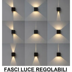 Applique Da Esterno-Selezionato da Mazzolaluce Applique cubo 20w 3000k xl led grigio antracite per esterno