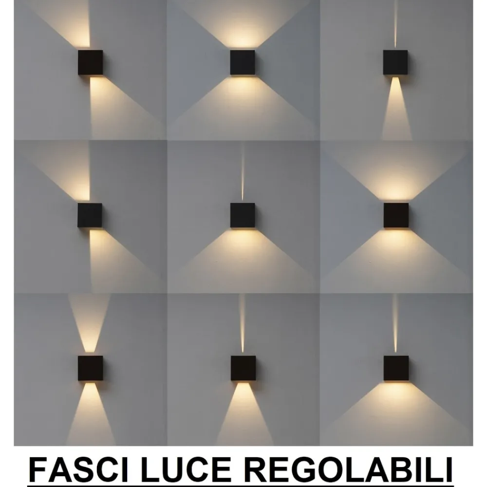 Applique Da Esterno-Selezionato da Mazzolaluce Applique cubo 20w 3000k xl led grigio antracite per esterno