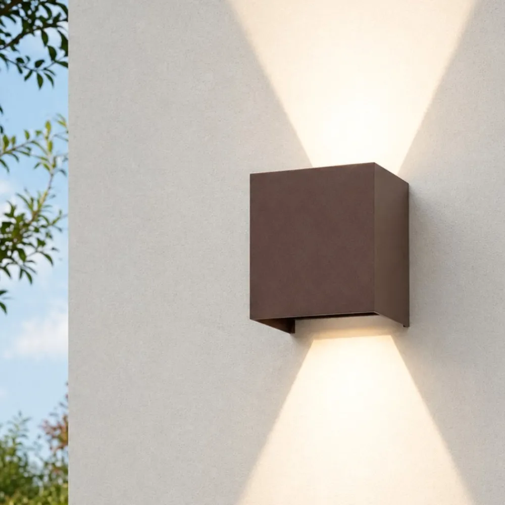 Applique Da Esterno-Selezionato da Mazzolaluce Applique cubo xl corten marrone per esterno 20w 4000k
