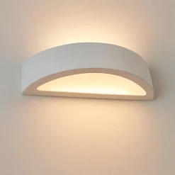 Applique Da Parete-Selezionato da Mazzolaluce Applique curva di gesso bianco pitturabile moderna