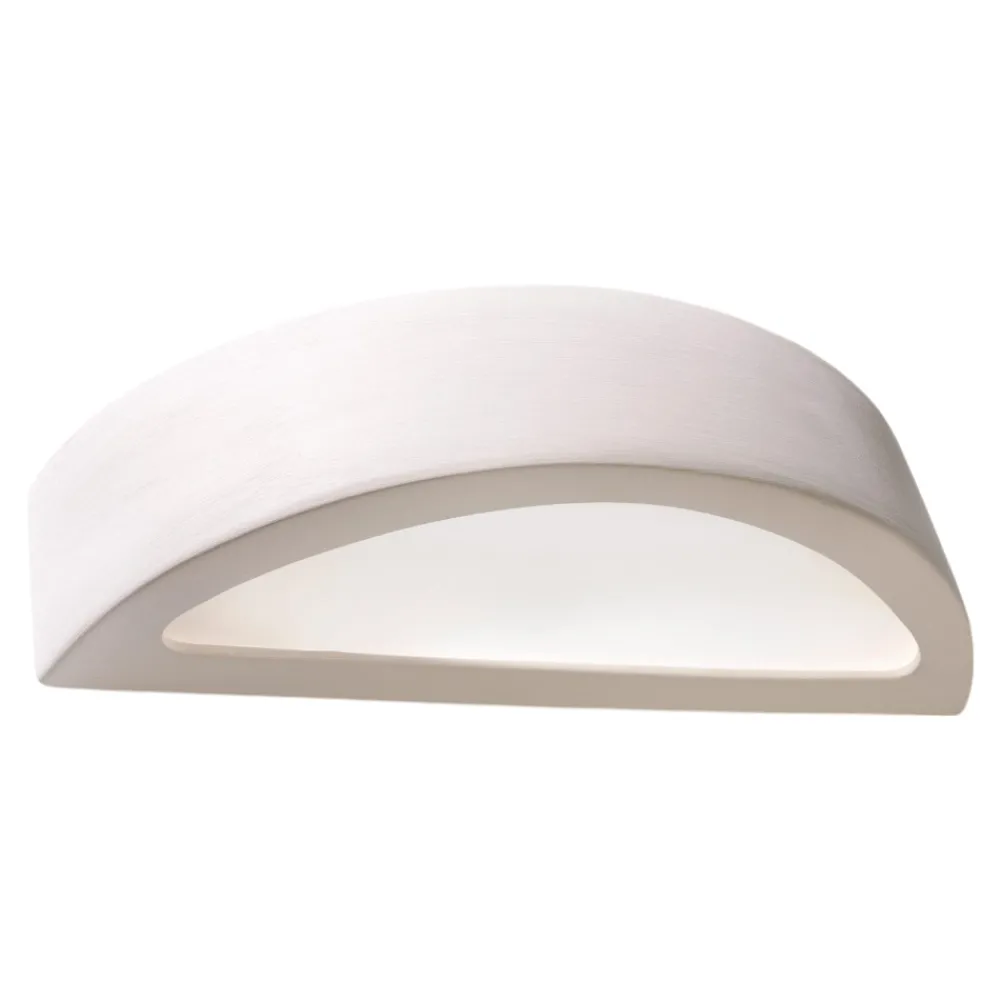 Applique Da Parete-Selezionato da Mazzolaluce Applique curva di gesso bianco pitturabile moderna